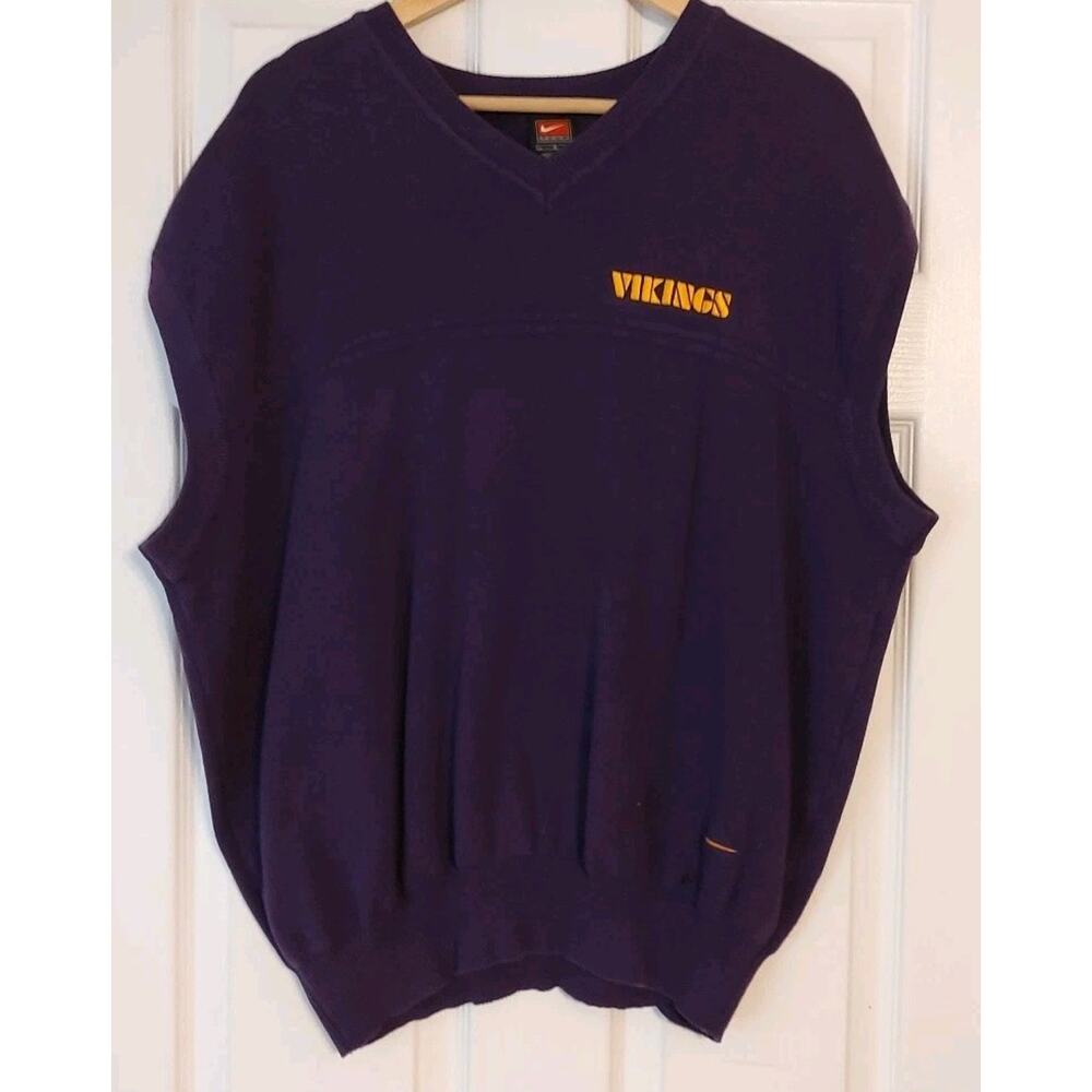 Men's Vintage 90s Nike TEAM Minnesota Vikings Knit Sweater Vest - Large